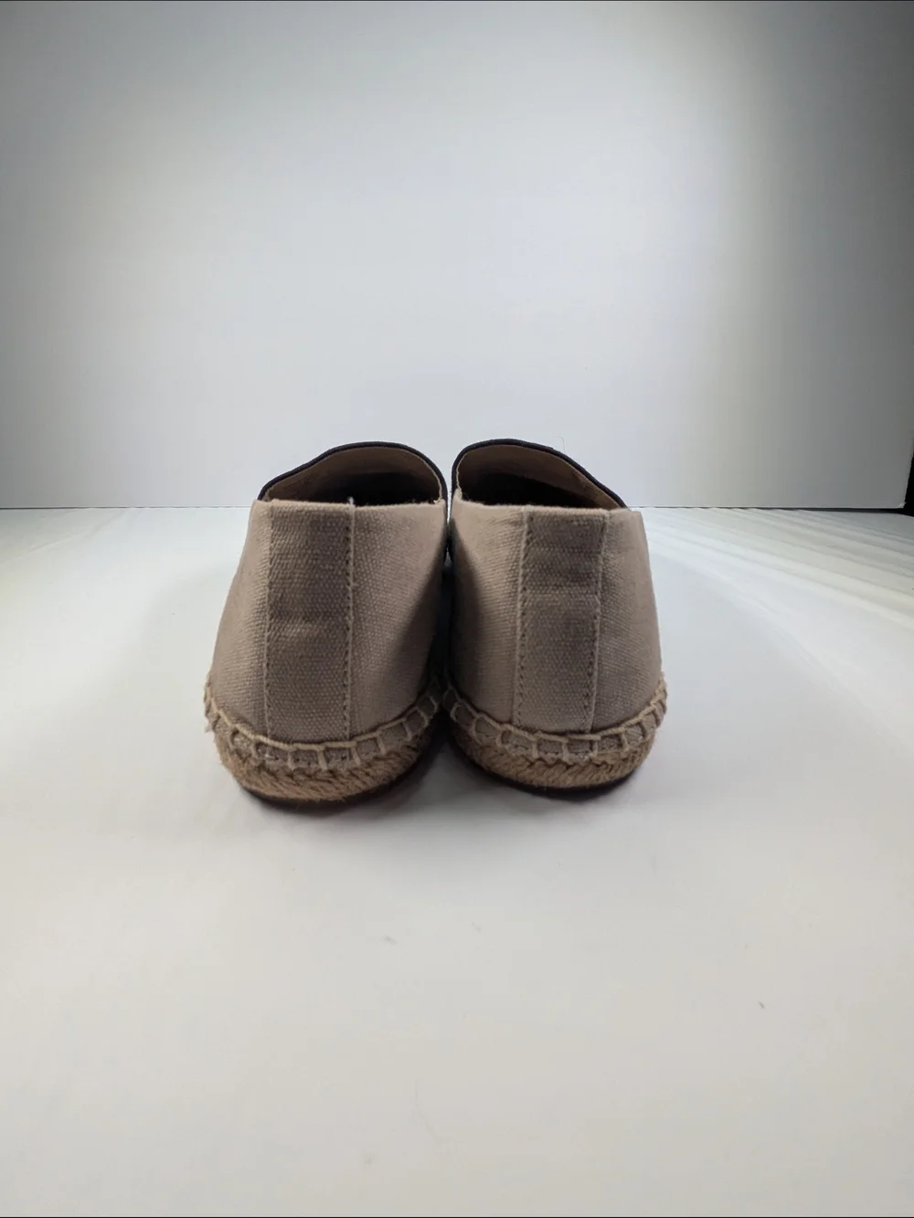 Tory Burch Women’s Beige Espadrille Slip-Ons with Black Trim